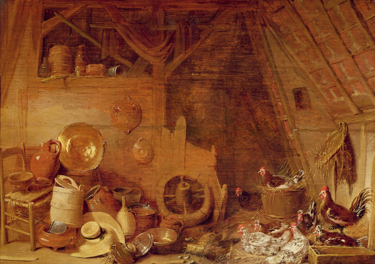 Interieur van een schuur door Frans Ryckhals