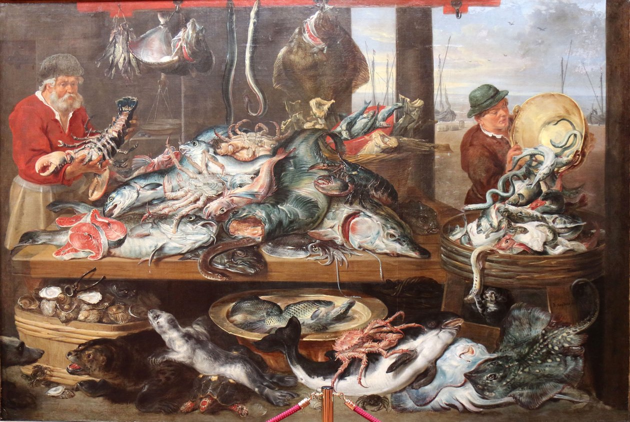 De vismarkt door Frans Snyders or Snijders