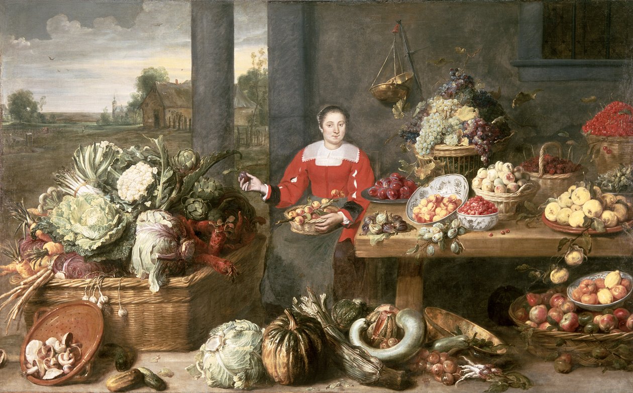 Een fruitkraam door Frans Snyders or Snijders