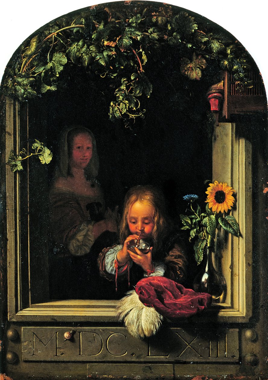 Jongen die Bellen Blaast door Frans van Mieris