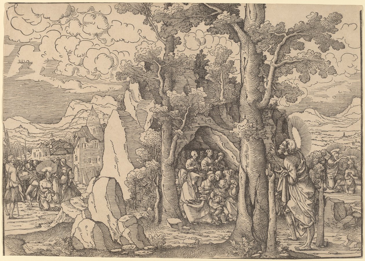 Sint Jan de Doper predikend door Frans Crabbe van Espleghem