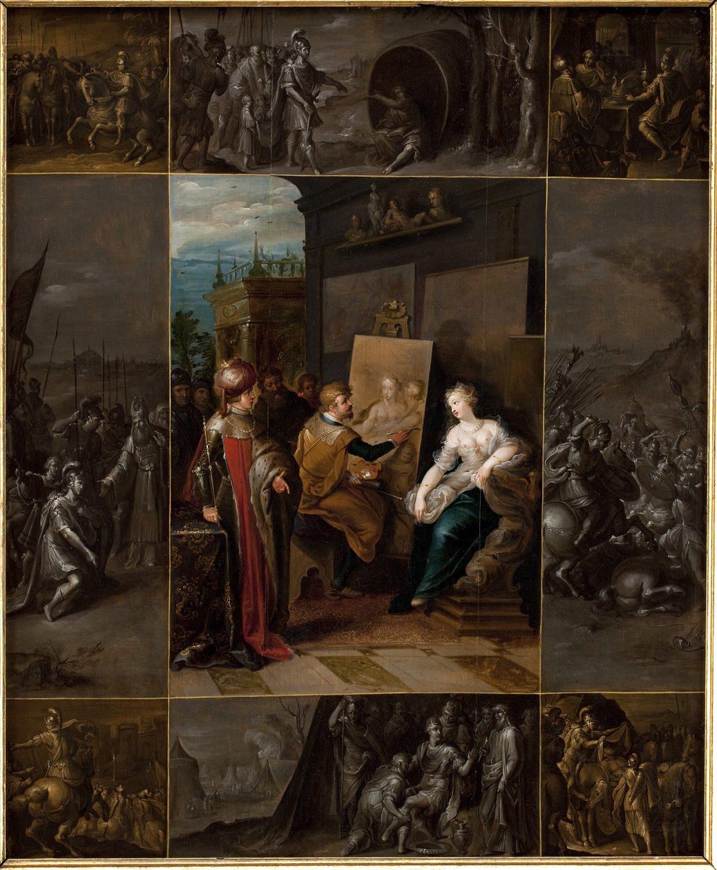 Apelles schildert Campaspe door Frans Francken d.Y.