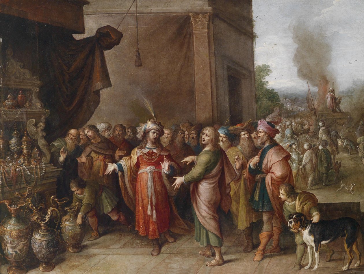 Croesus toont Solon zijn schatten door Frans Francken the Younger
