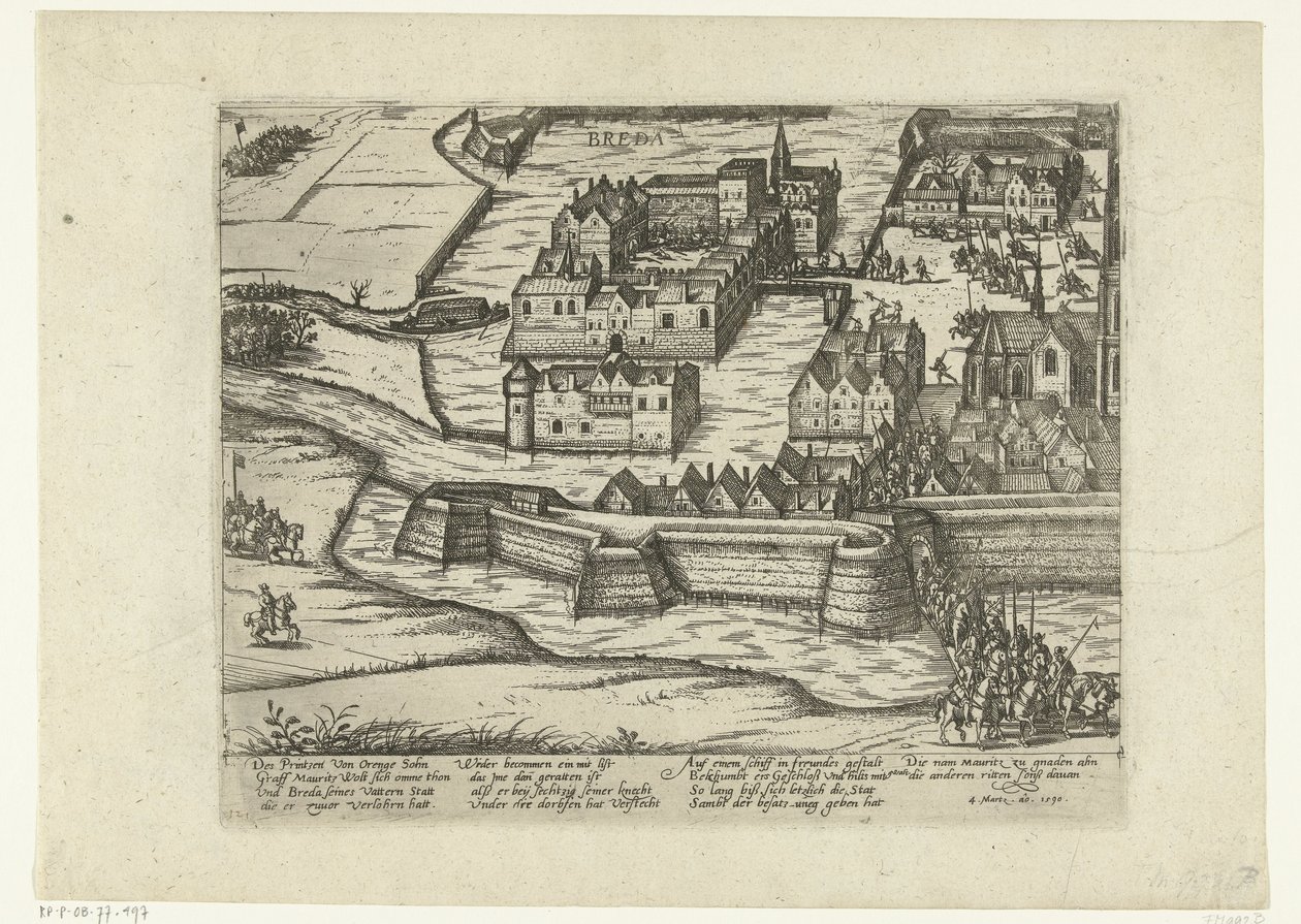 Inname van Breda, 1590 door Frans Hogenberg
