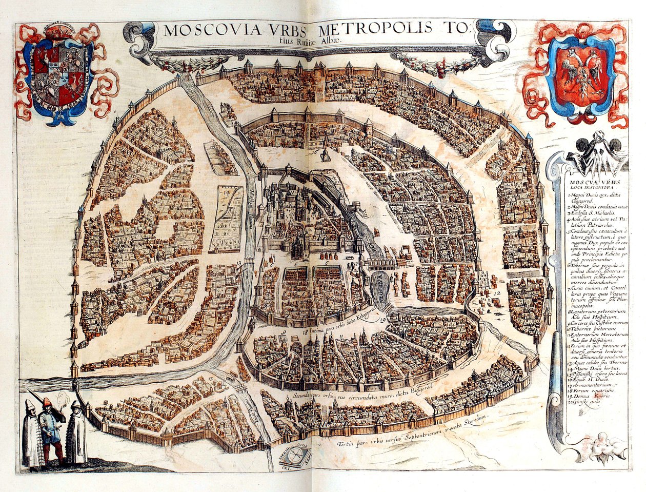 Kaart van Moskou, 1572 door Frans Hogenberg