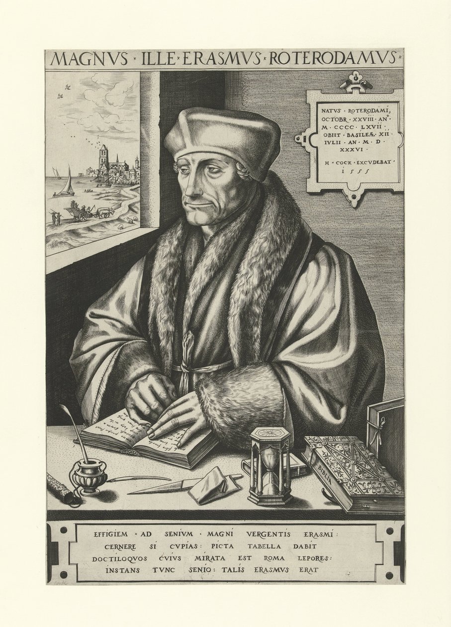 Portret van Desiderius Erasmus door Frans Huys