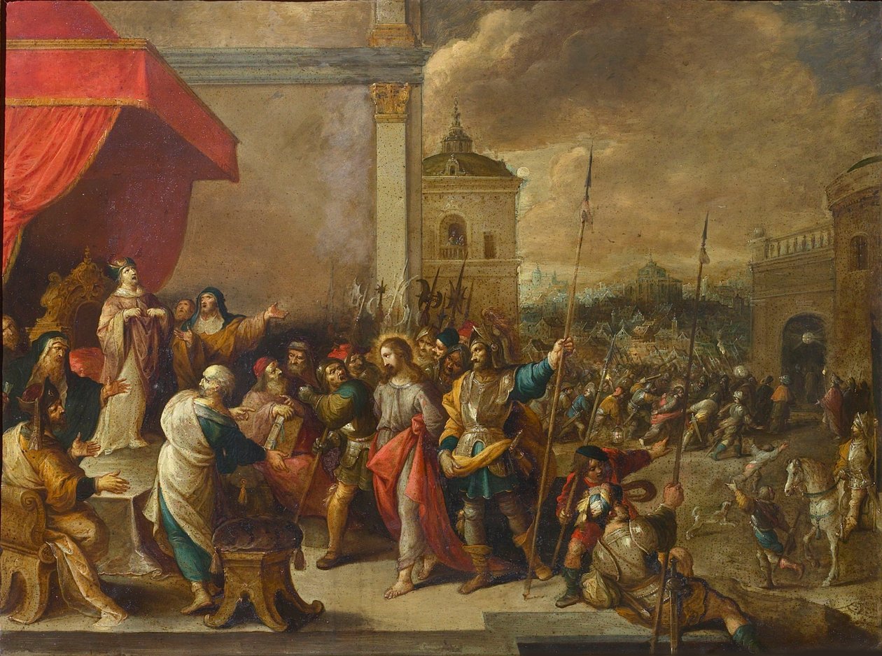 Christus voor Kajafas, ca. 1650 door Frans III Francken