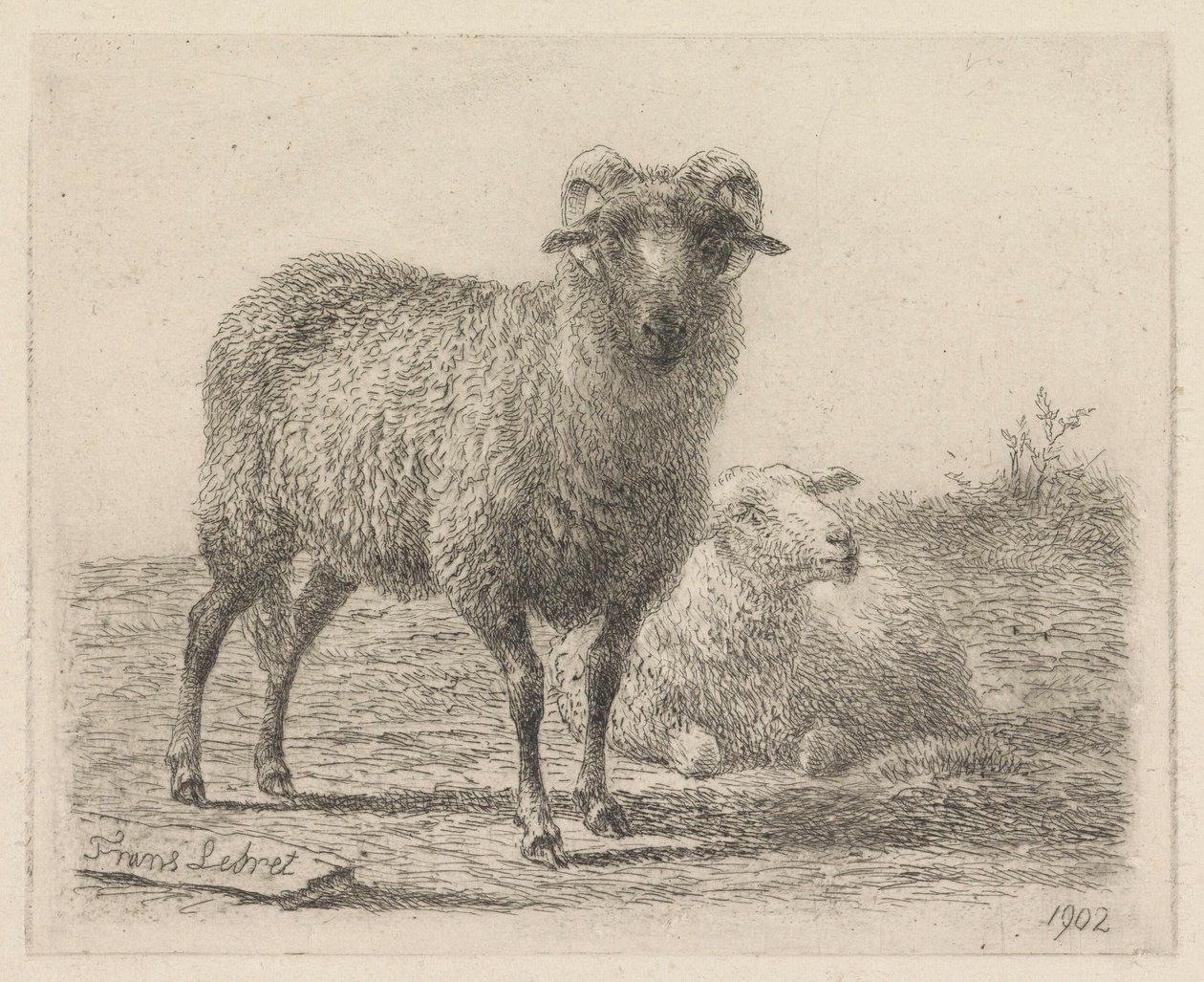 Ram en schaap door Frans Lebret
