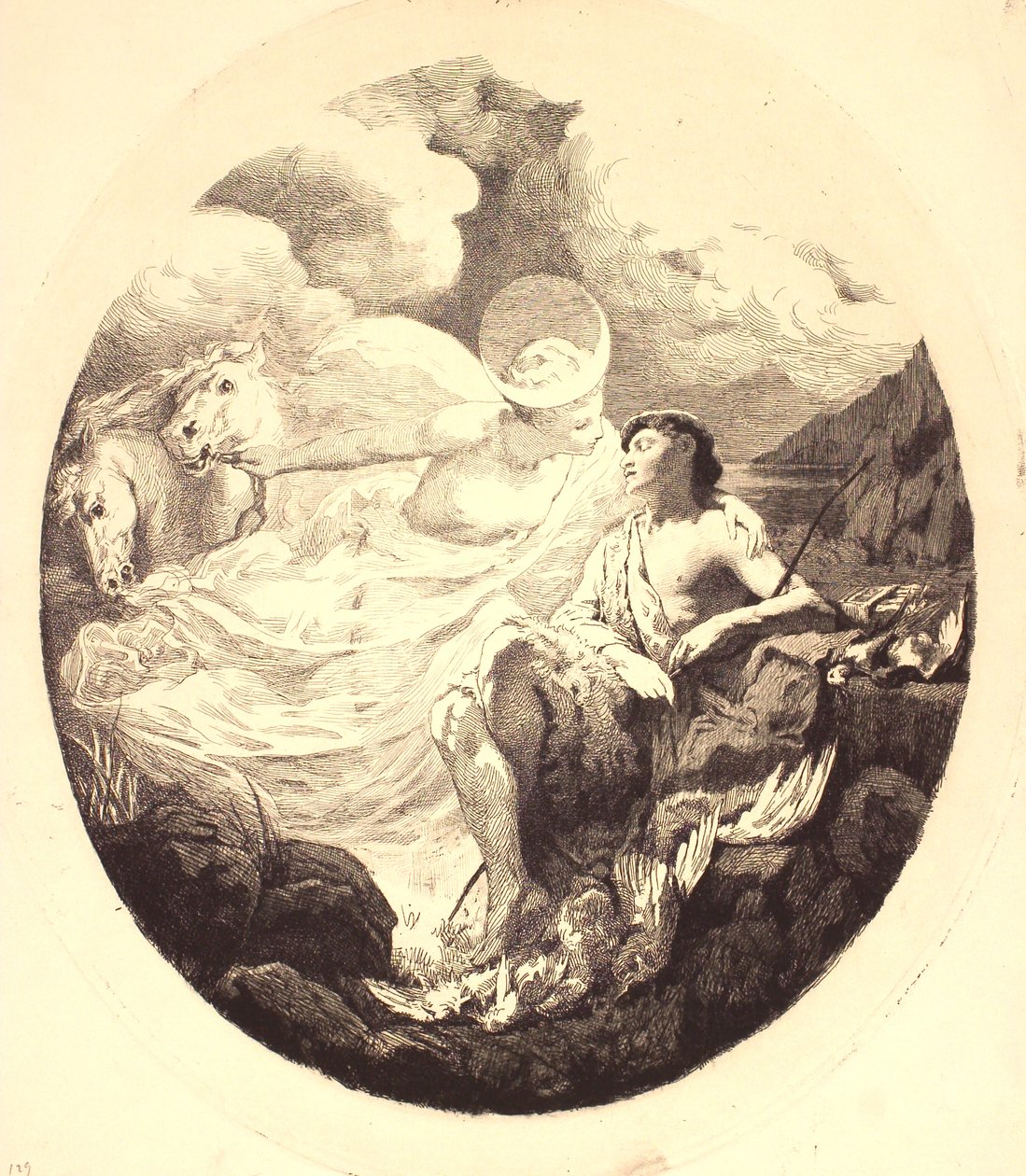 Selene en Endymion door Frans Schwartz