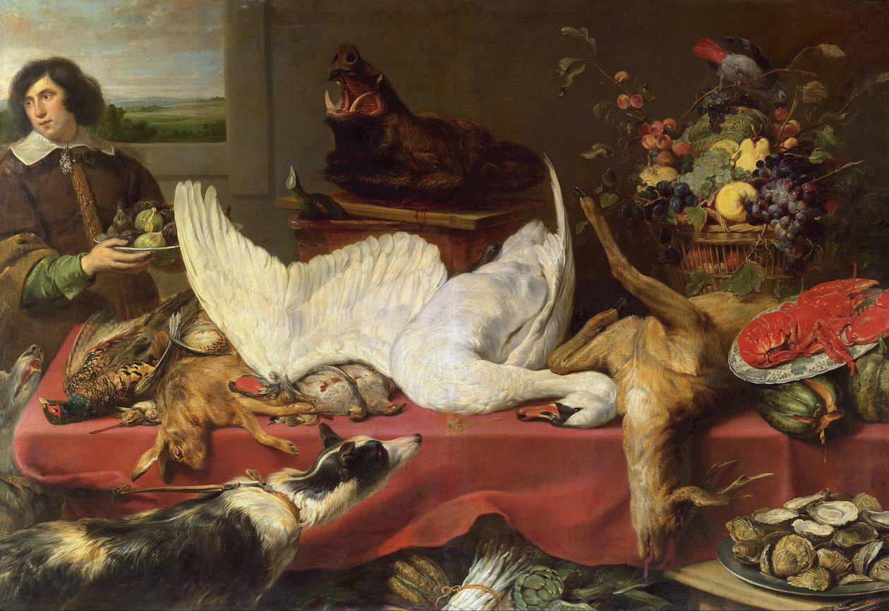 Stilleven met een zwaan door Frans Snyders