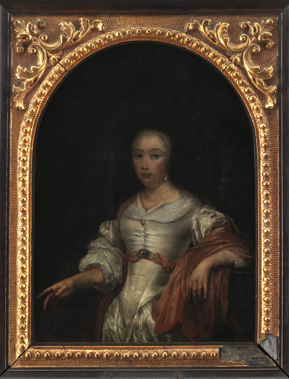 Portret van een Dame door Frans van I Mieris