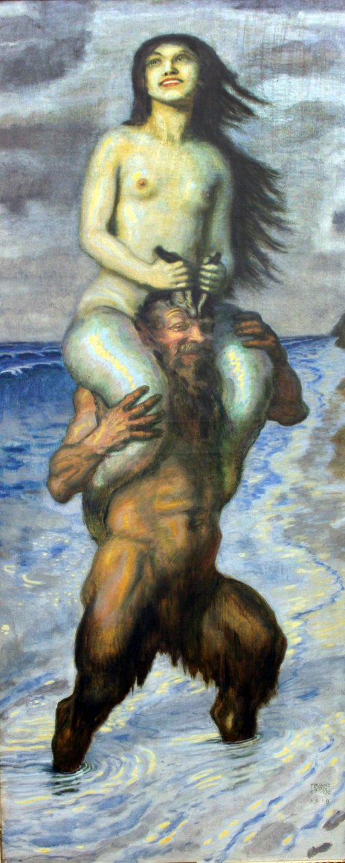 Faun en Zeemeermin door Franz von Stuck