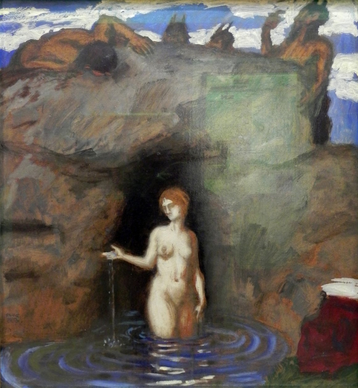 Bronnimf en Faun door Franz von Stuck