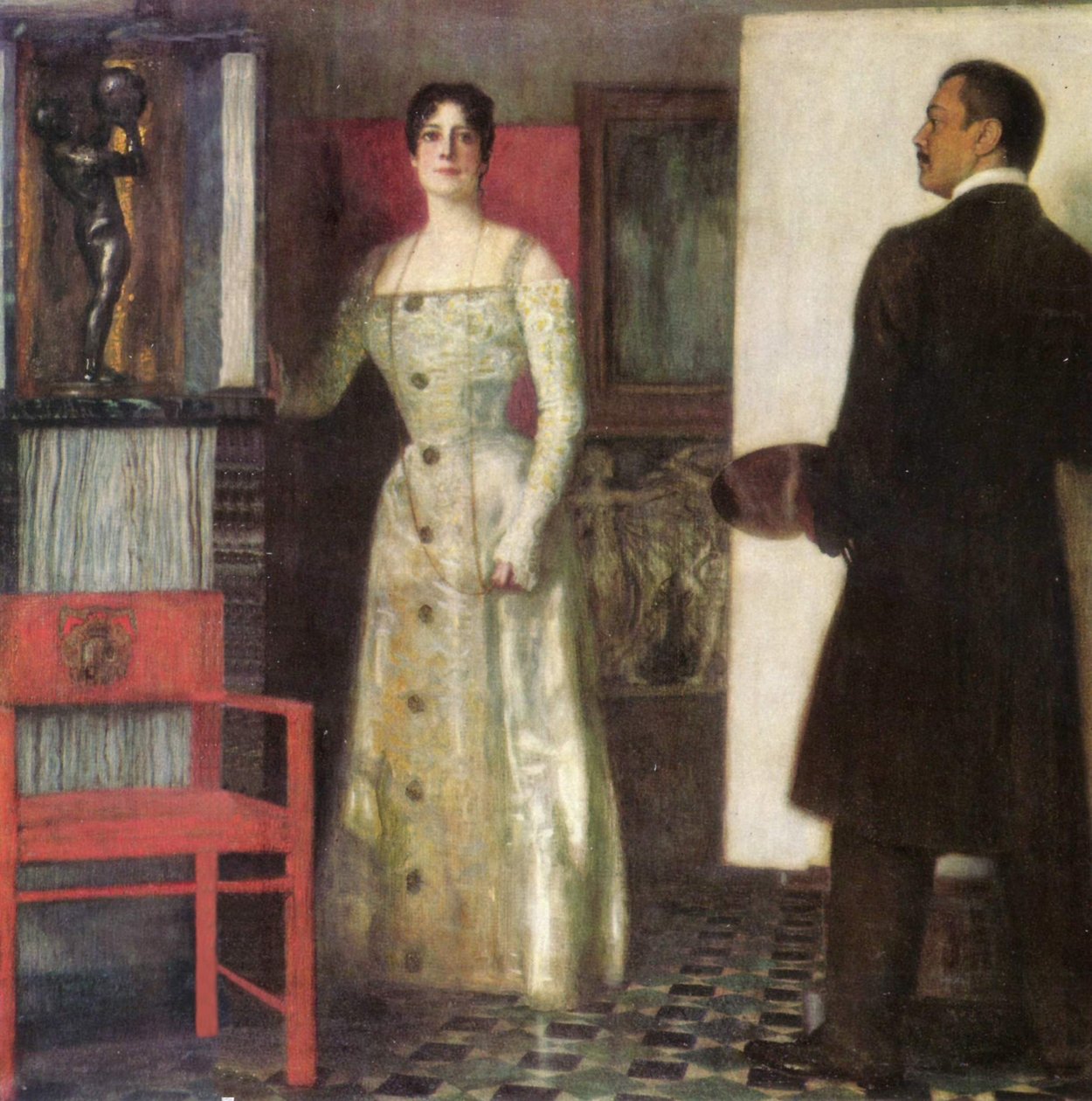 Zelfportret van de Schilder en zijn Vrouw in het Atelier door Franz von Stuck