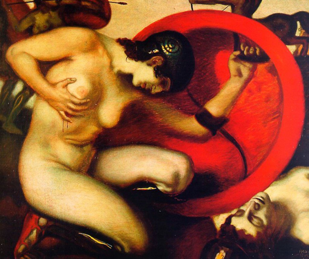Gewonde Amazone door Franz von Stuck