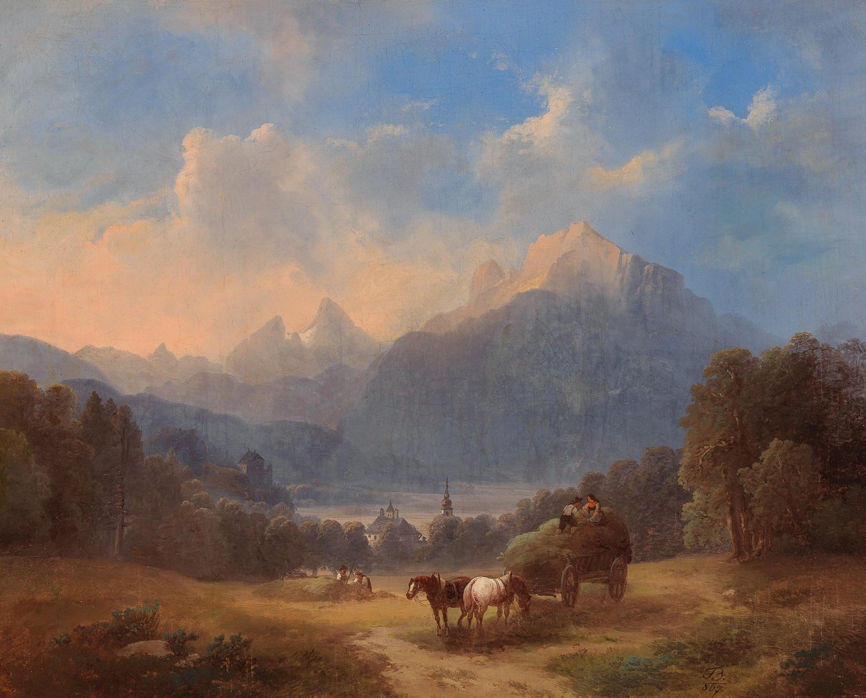 Scène van de Salzkammergut door Franz Barbarini