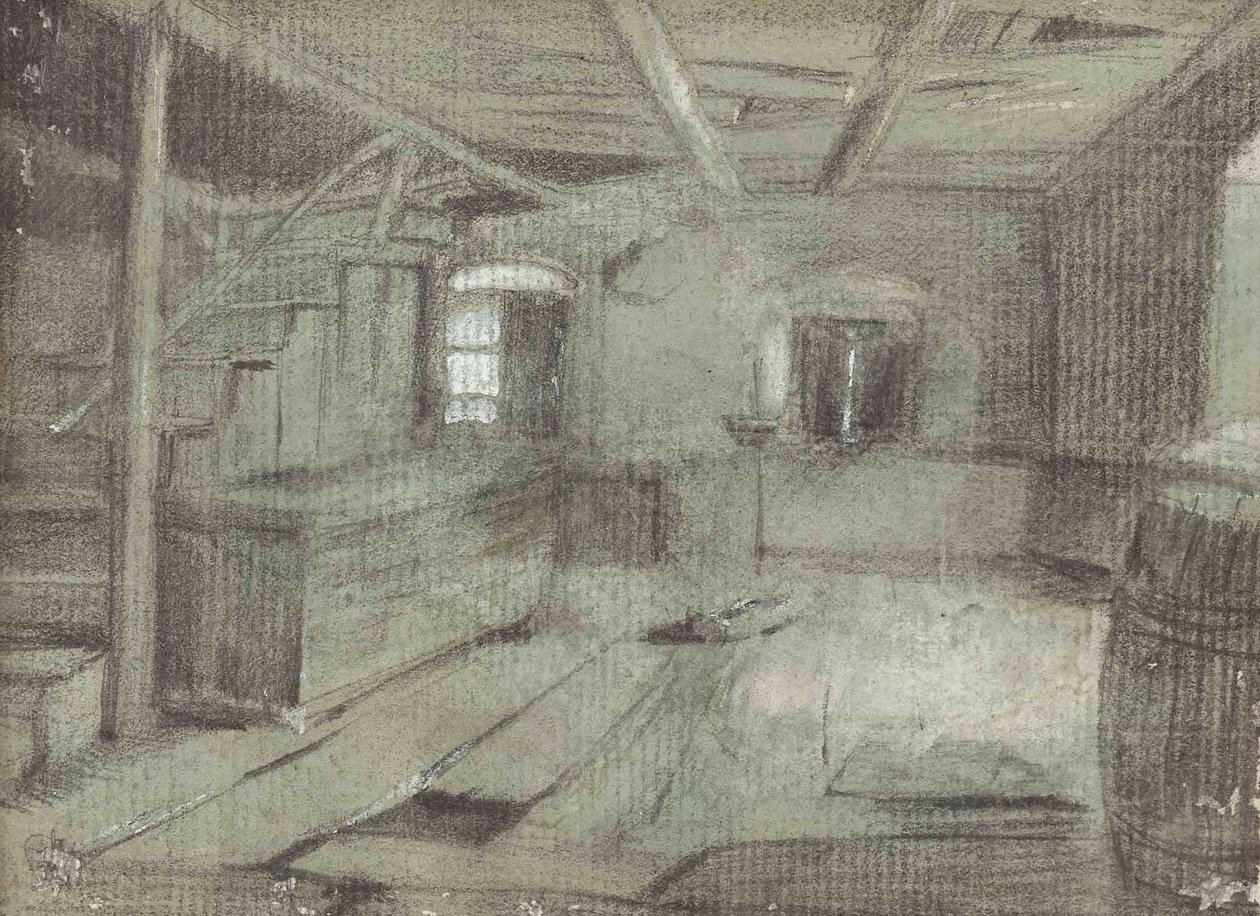 Boerenkamer-interieur door Franz Defregger