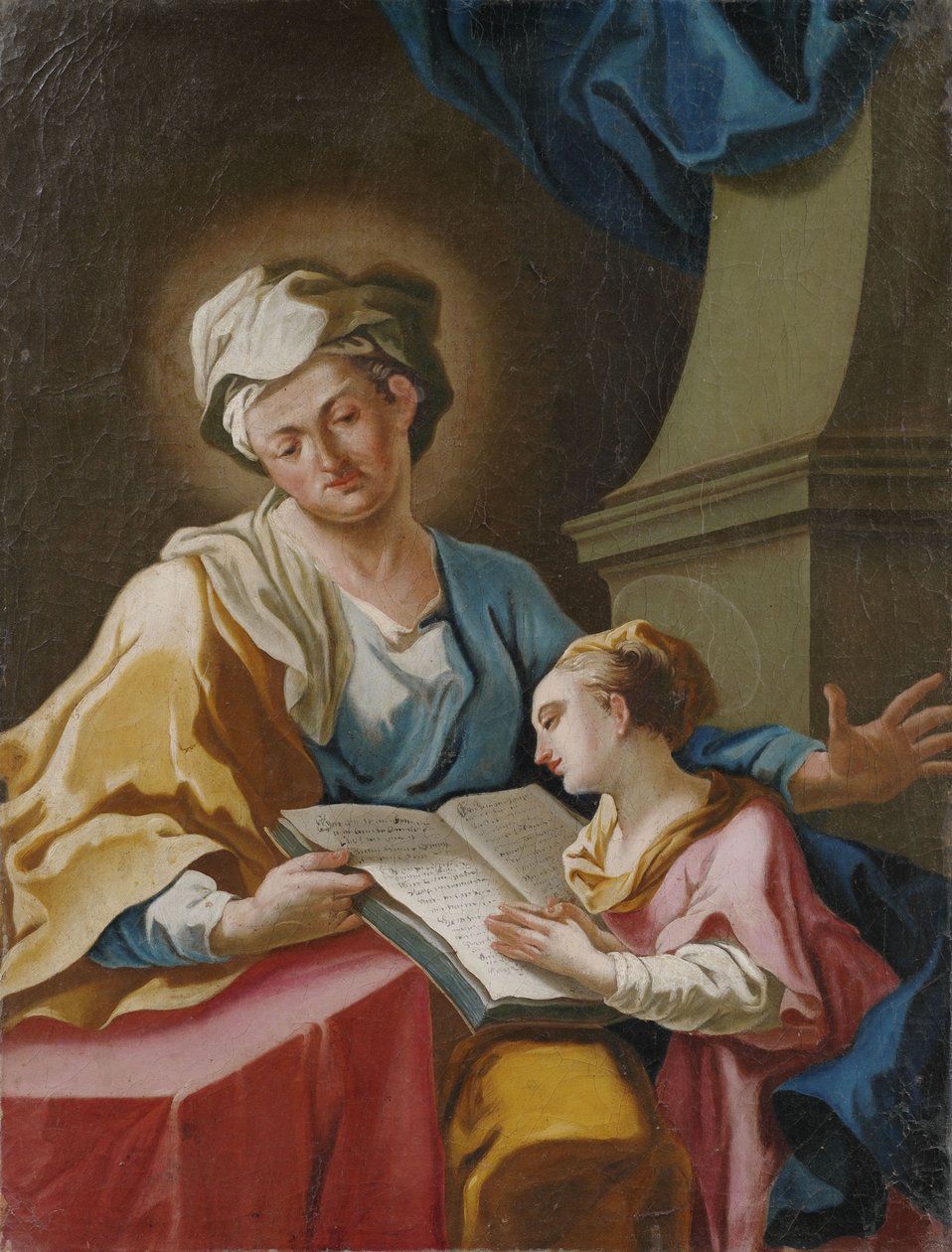 Anna leert Maria lezen door Franz Joseph Spiegler