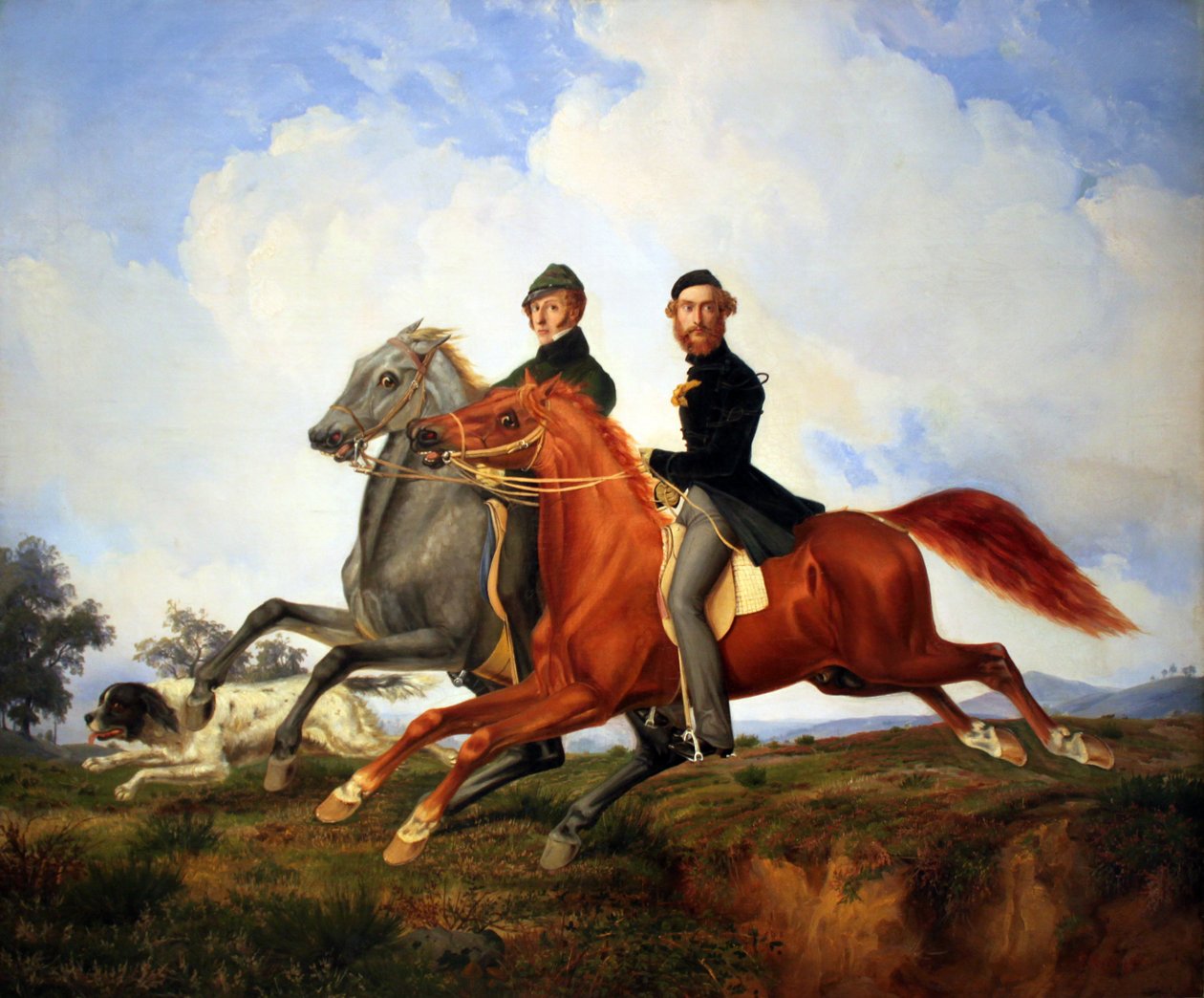 Twee Ruiters in Galop door Franz Krüger