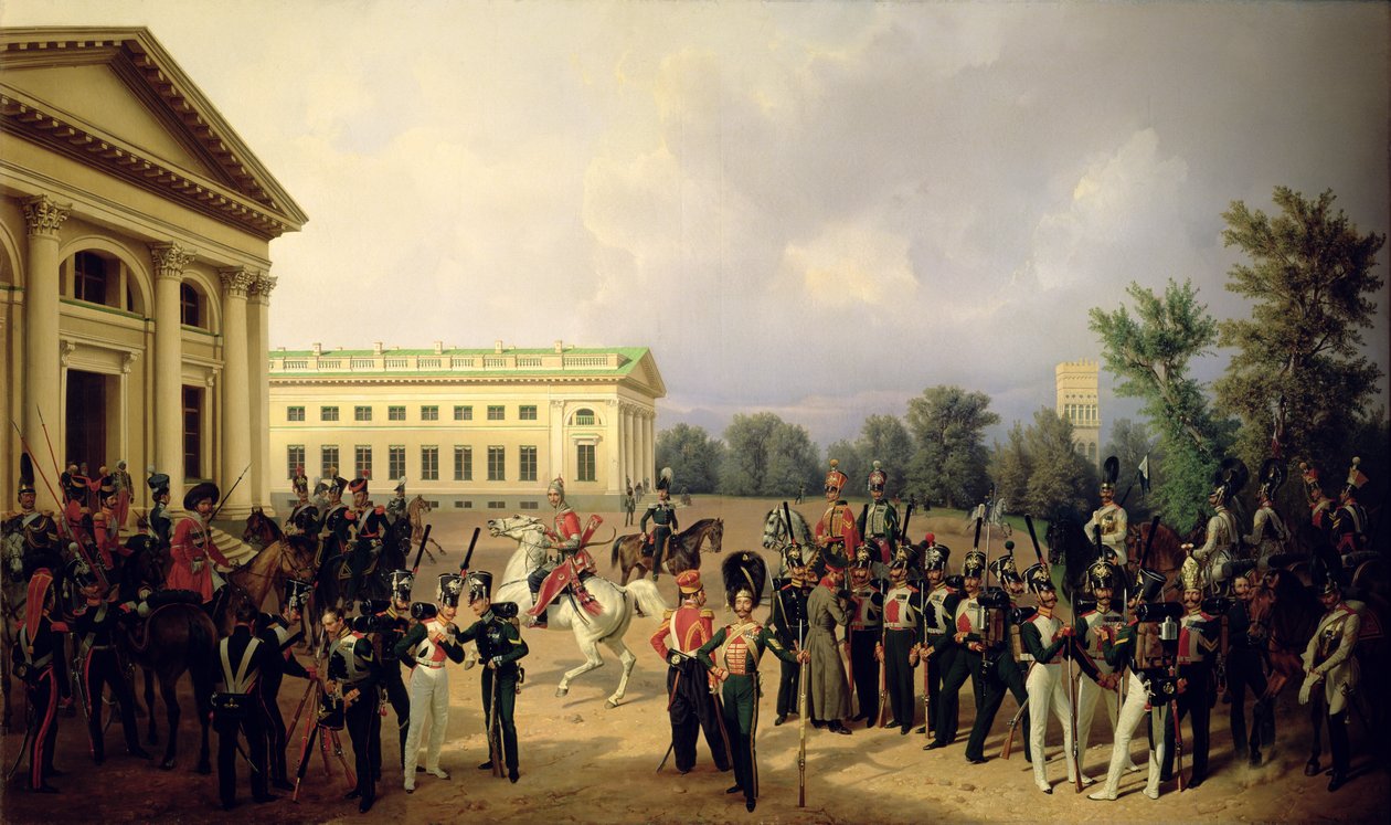 De Russische Garde in Tsarskoye Selo in 1832, 1841 door Franz Krüger