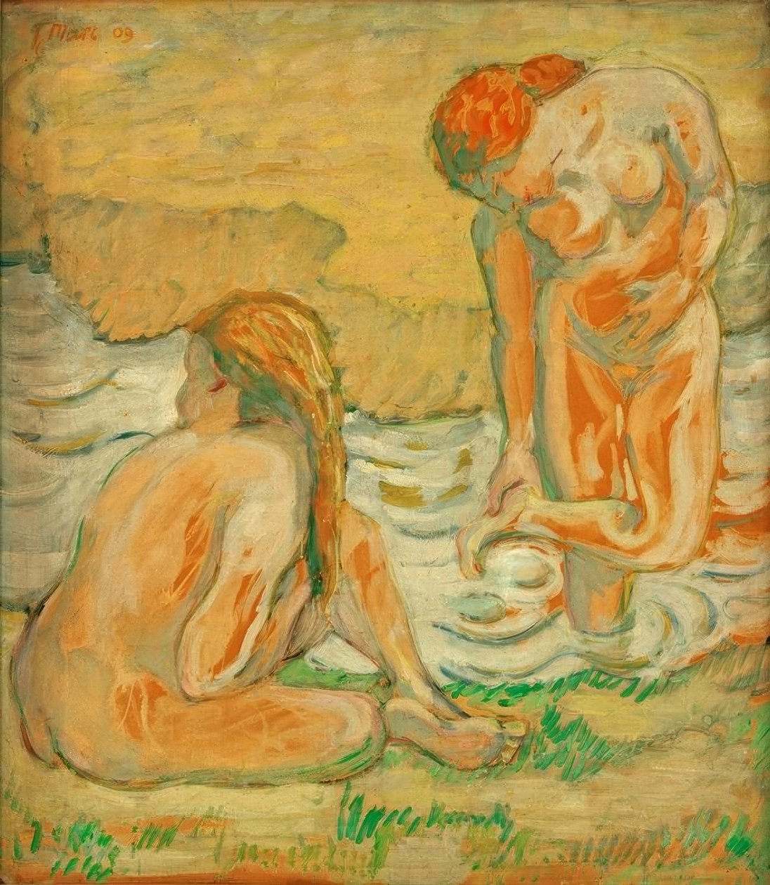 Naaktcompositie II (Twee badende vrouwen) door Franz Marc