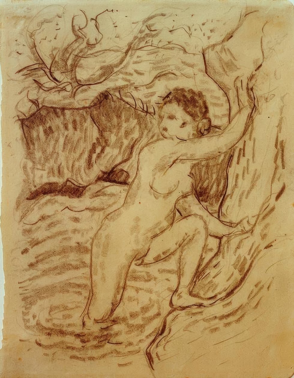 Baden I (pointillistisch) door Franz Marc