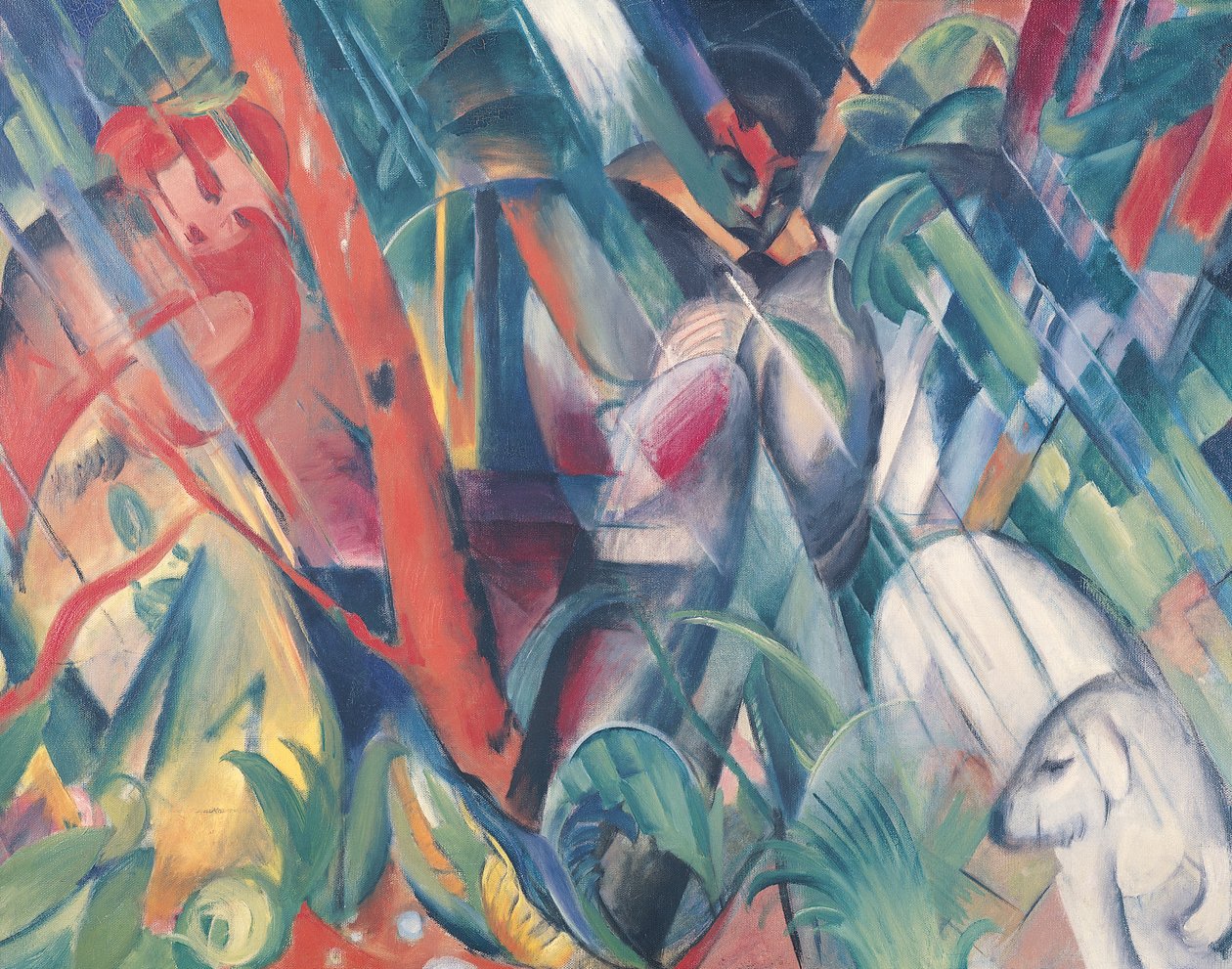 In de regen, 1912 door Franz Marc