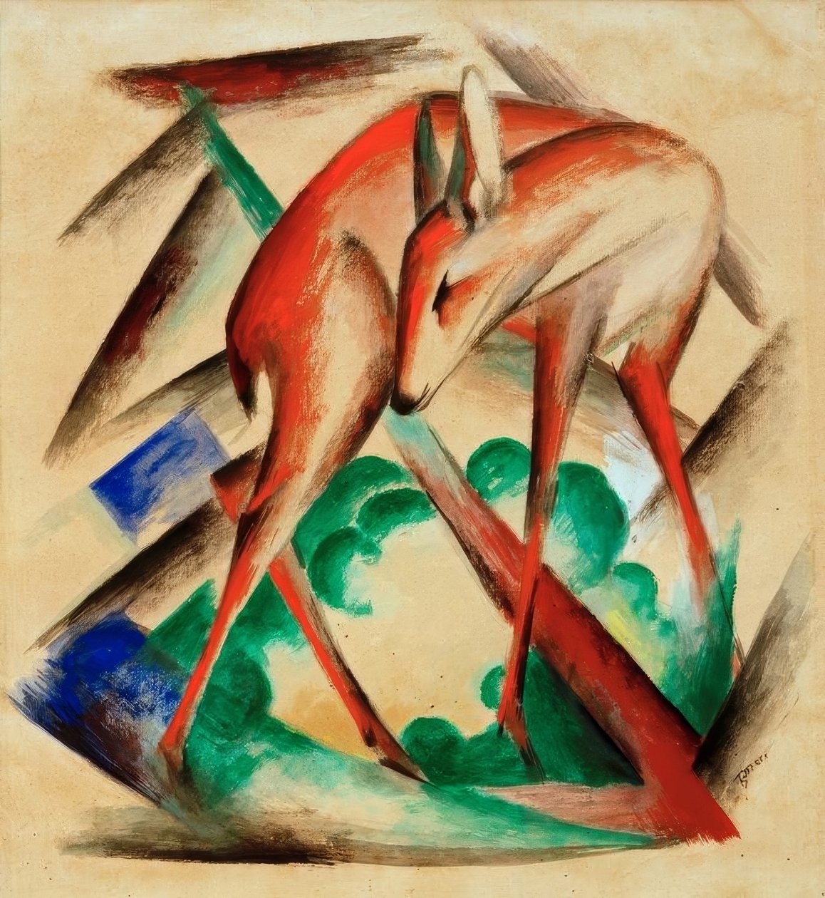 Hert (Rood hert) door Franz Marc