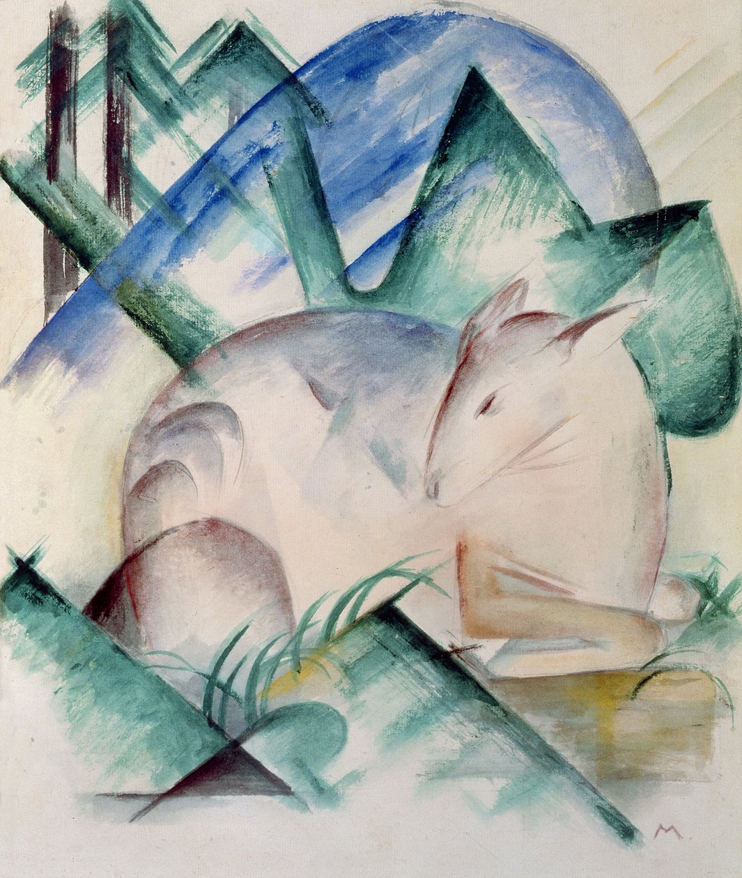 Slapende Hert door Franz Marc