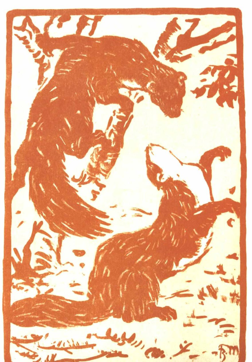 Spelende Wezels door Franz Marc