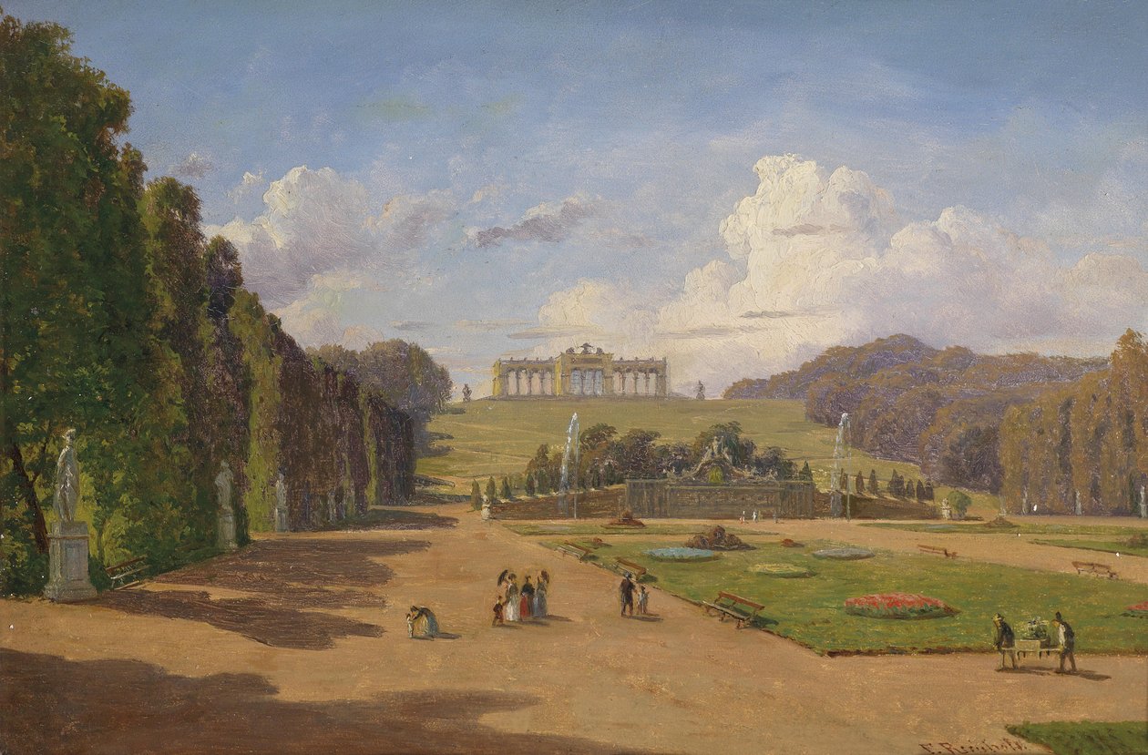 Schönbrunn, uitzicht op de Gloriette door Franz Reinhold