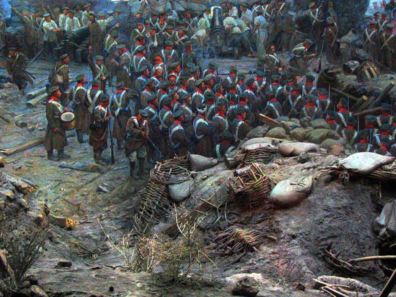 Het beleg van Sevastopol Panorama door Franz Roubaud