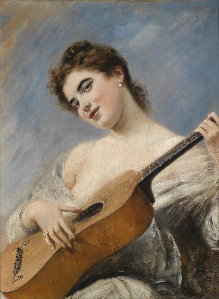 De Gitaarspelster door Franz Russ jun.