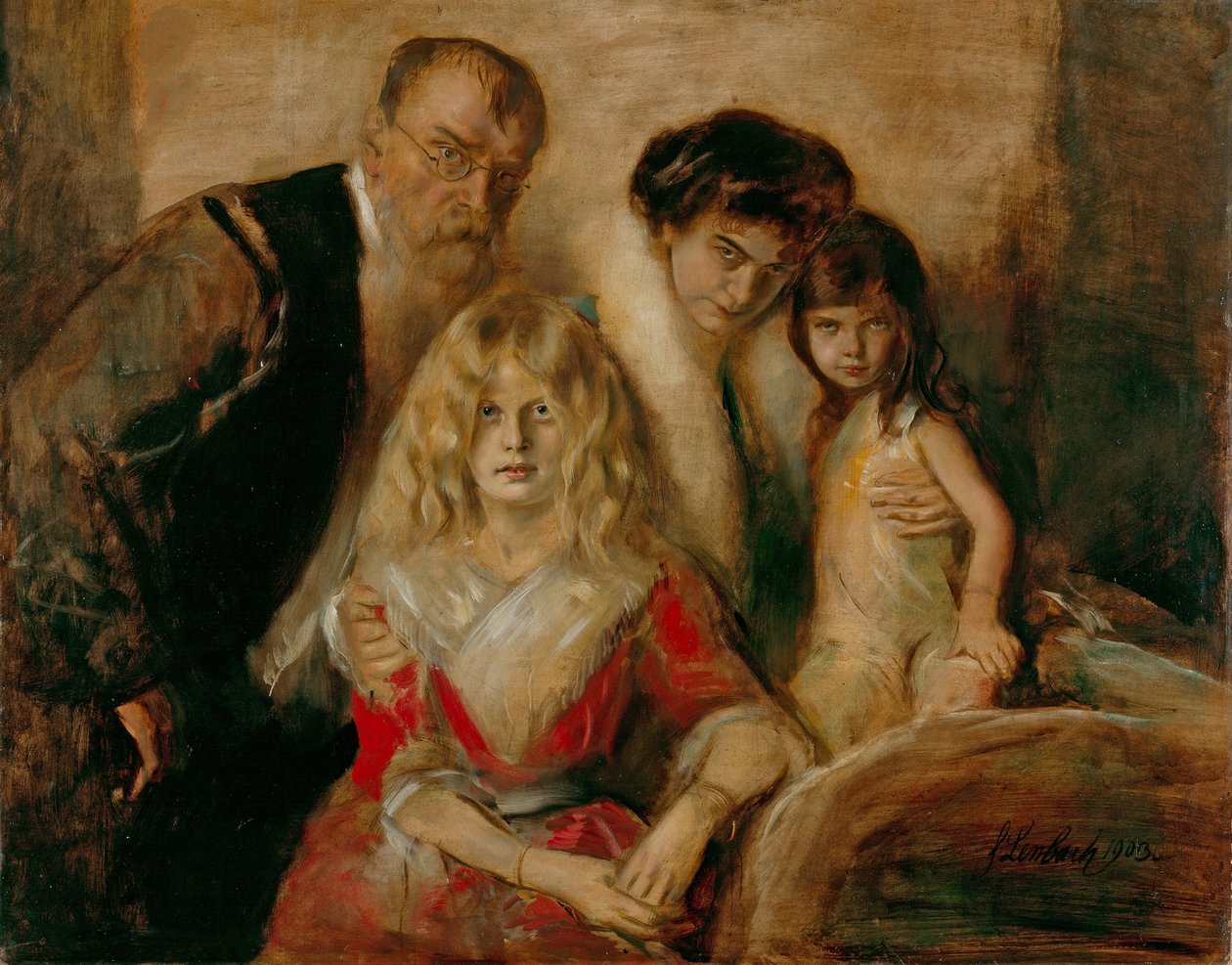 Familie von Lenbach door Franz Seraph von Lenbach