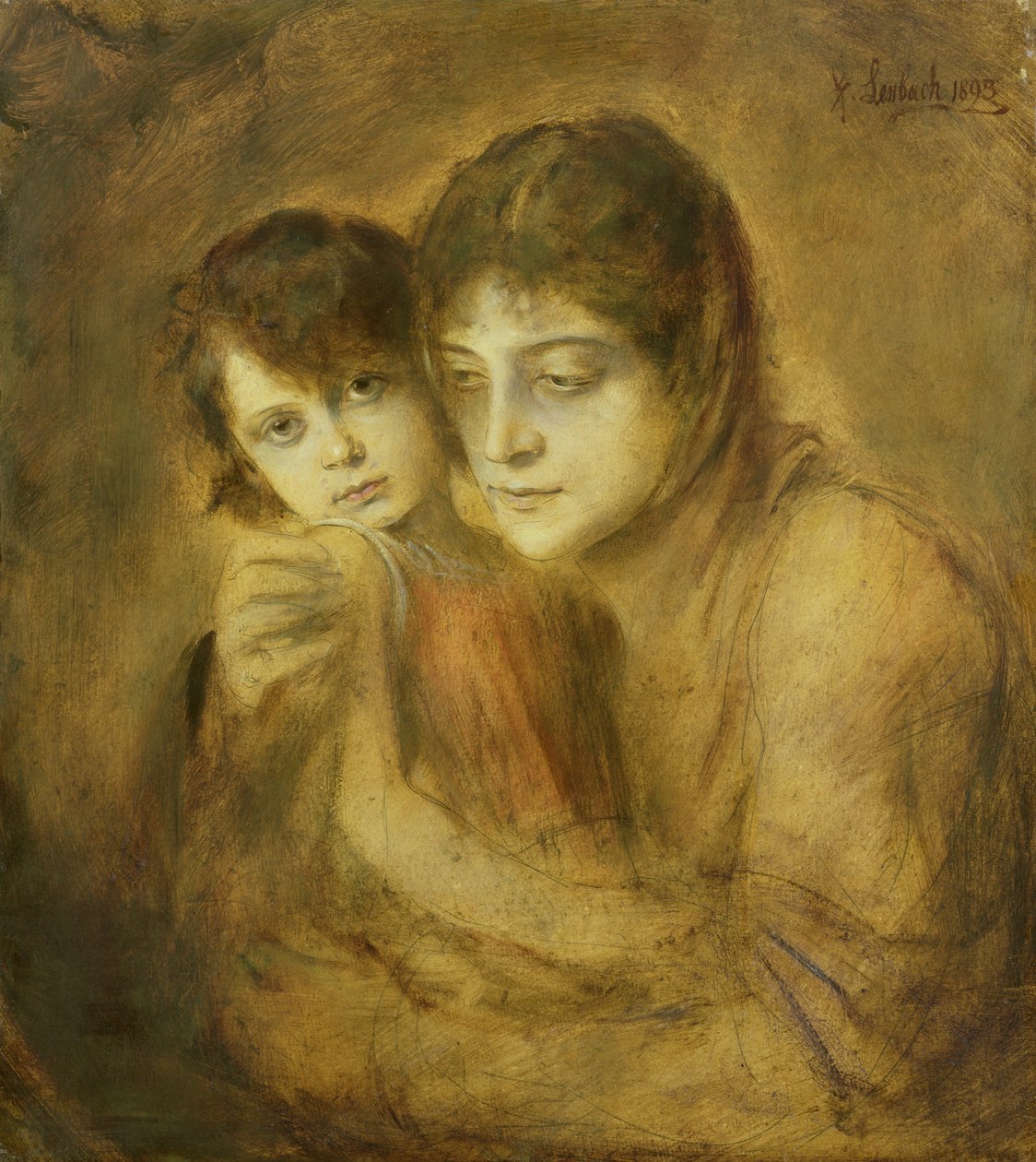Moeder en kind, 1893 door Franz Seraph von Lenbach