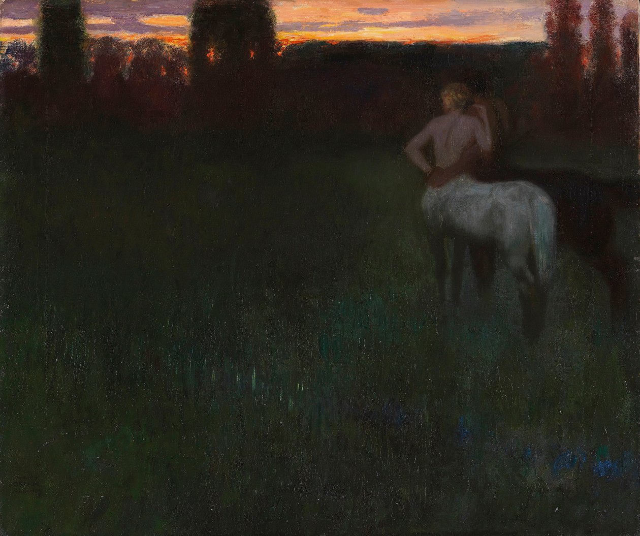 Zonsondergang door Franz von Stuck