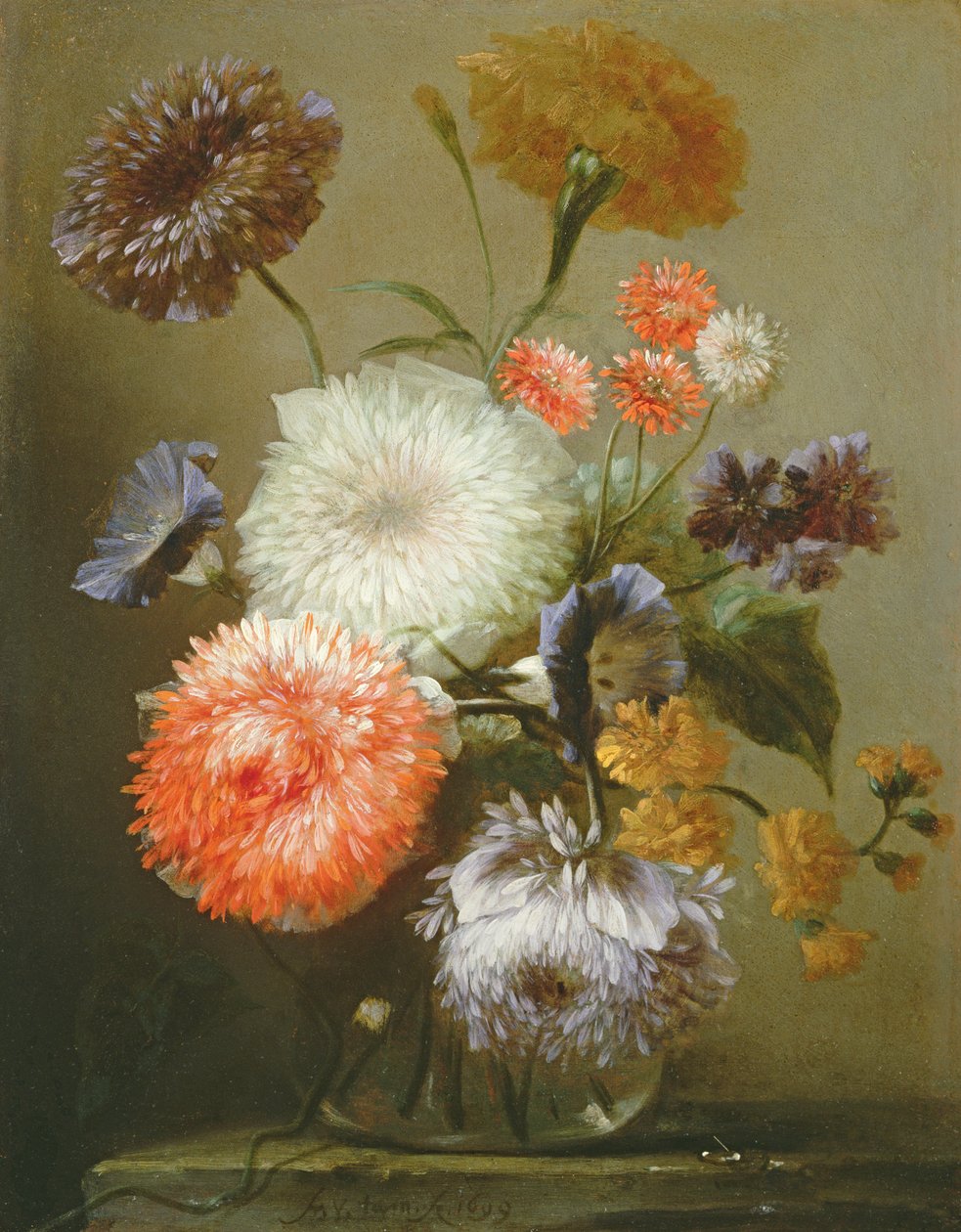 Stilleven van bloemen, 1699 door Franz Werner Tamm