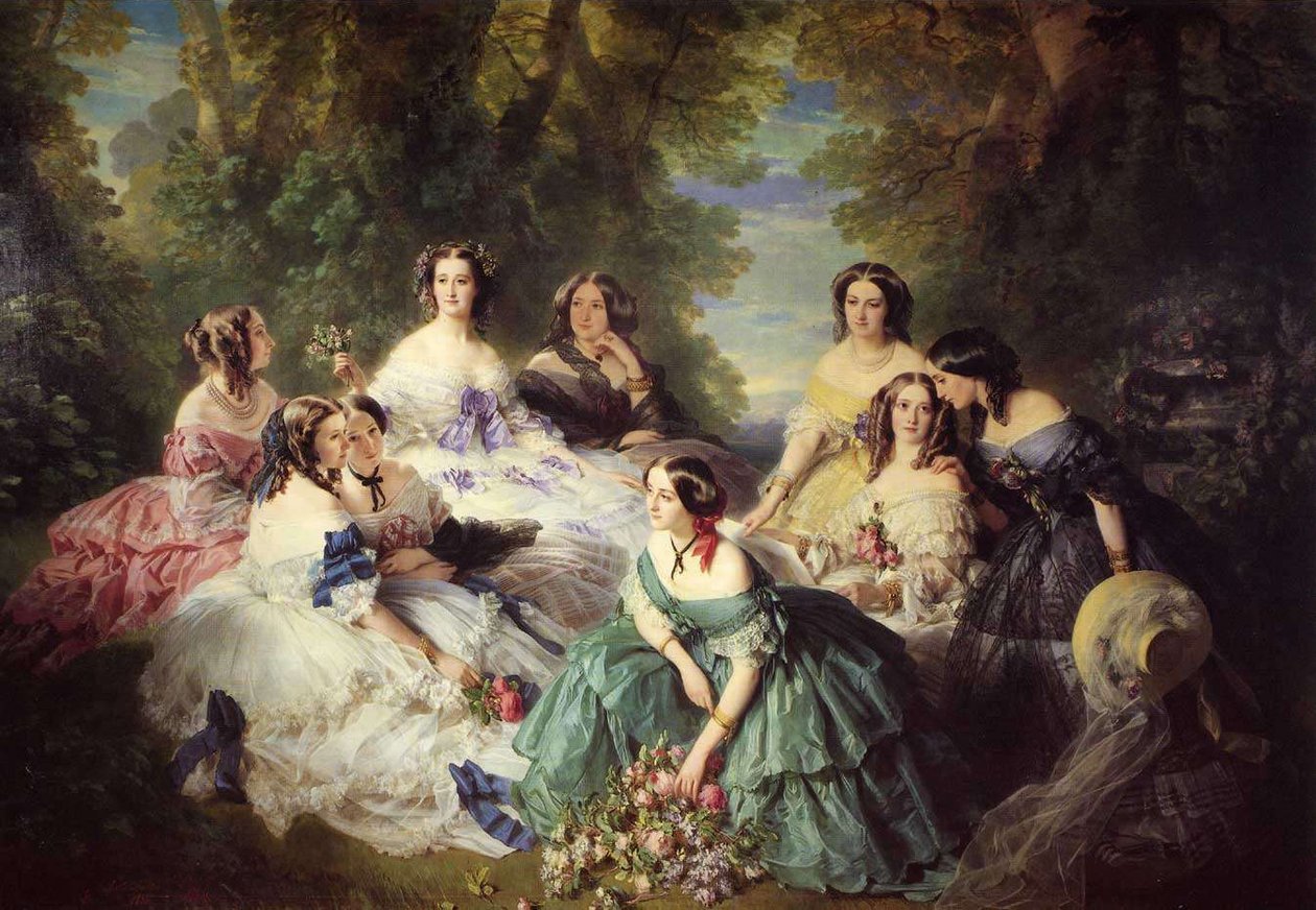 Eugénie, Keizerin van de Fransen en haar dames door Franz Xaver Winterhalter