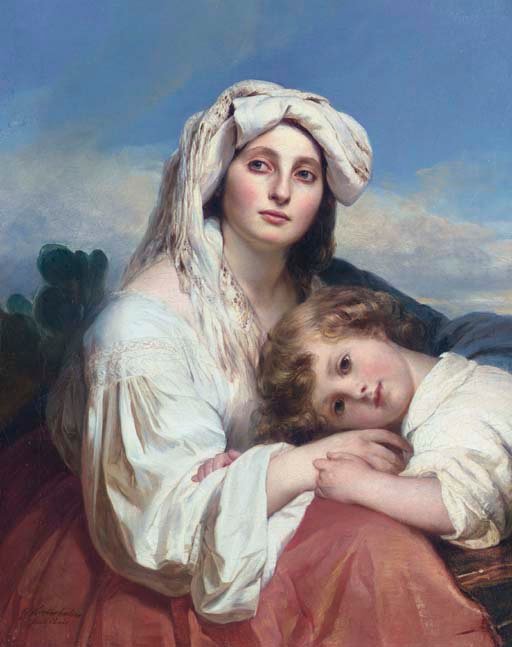 Italiaanse vrouw met kind door Franz Xaver Winterhalter