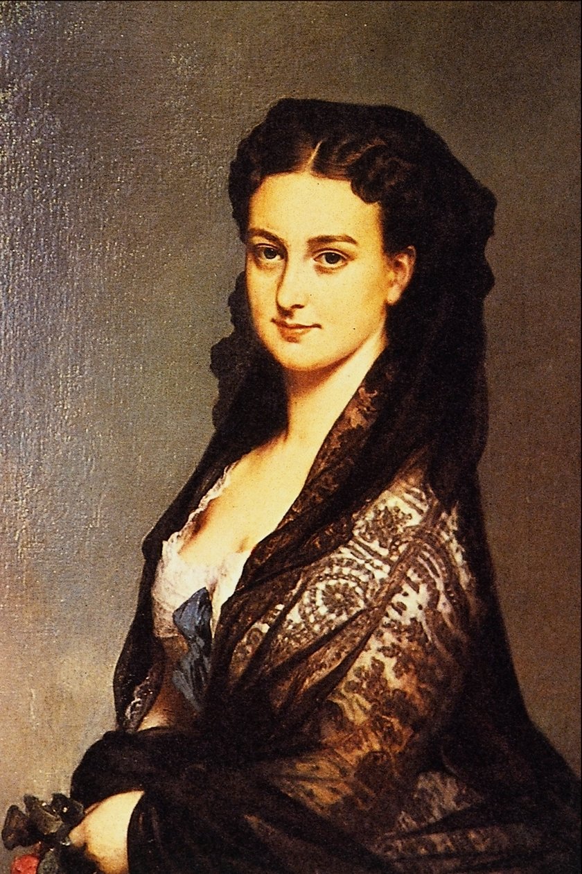 Onbekende vrouw met mantilla door Franz Xaver Winterhalter