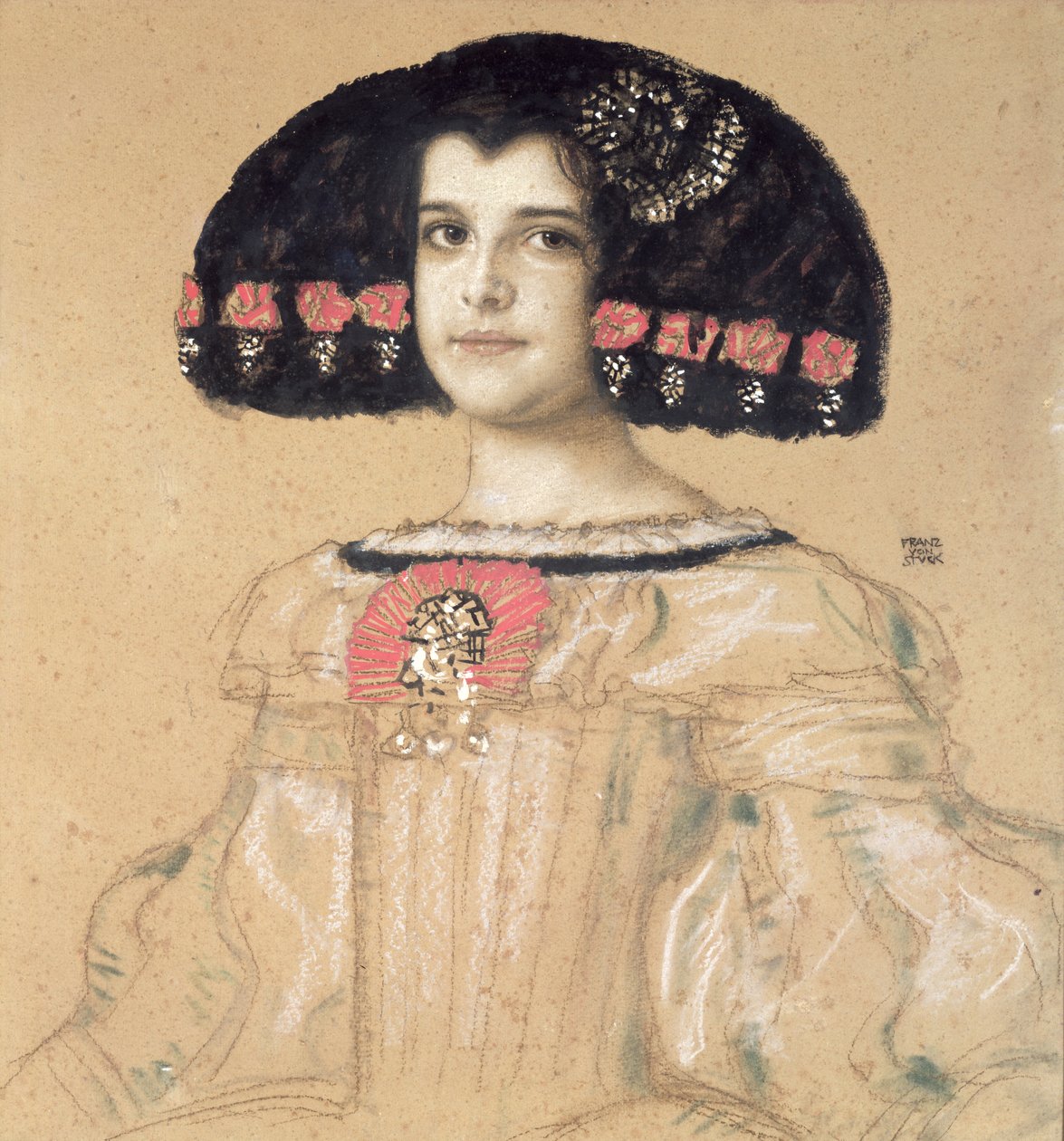Portret van Mary, de dochter van de kunstenaar, c.1908 door Franz von Stuck