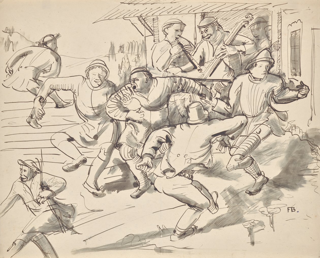 Dansende boeren door Franz Barwig d. Ä.
