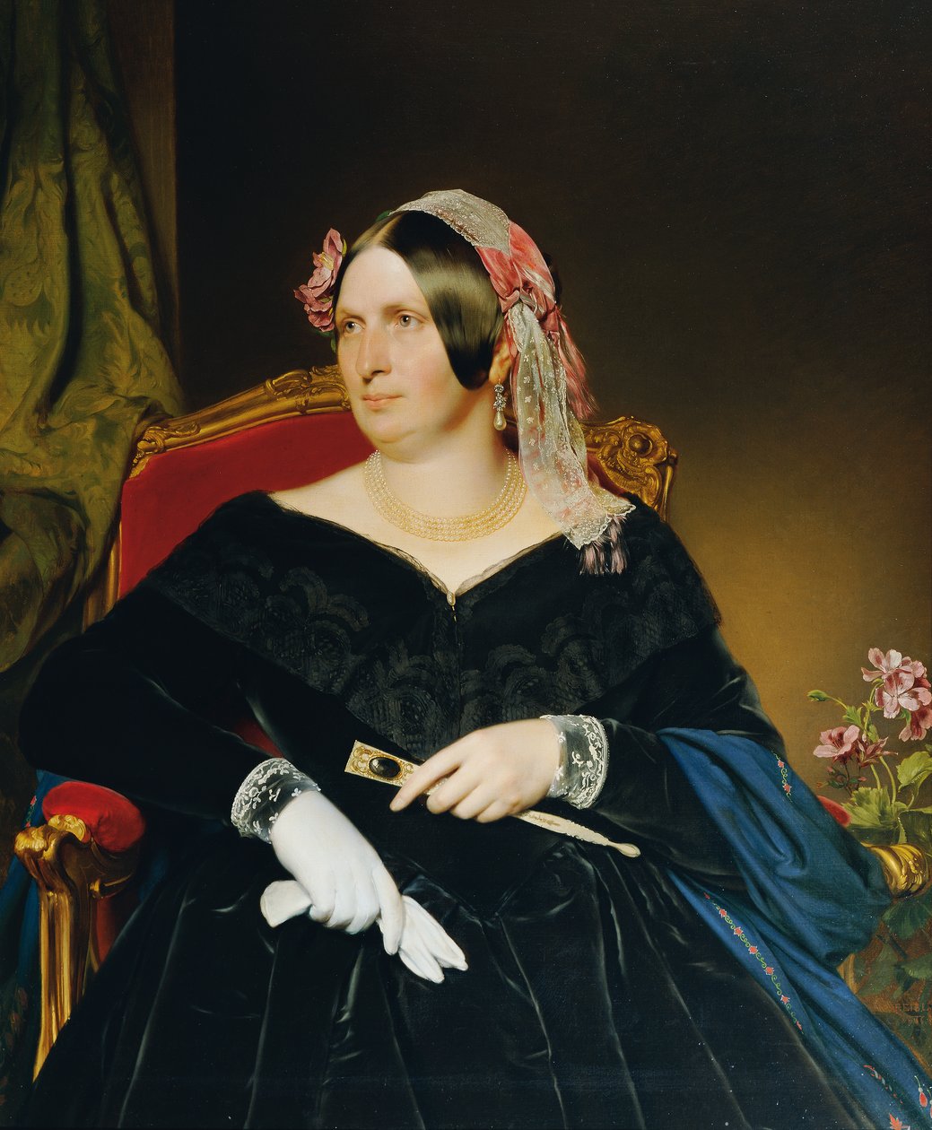 Dame in leunstoel door Franz Eybl