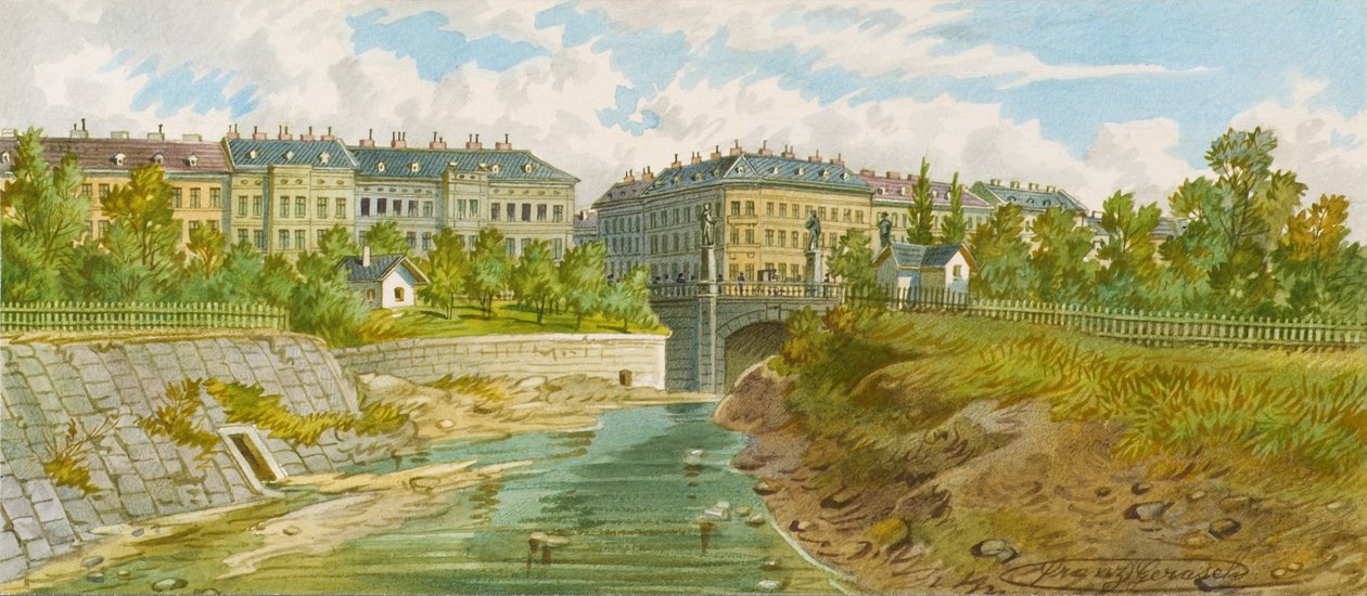 De Elisabethbrug over de Wienfluss door Franz Gerasch