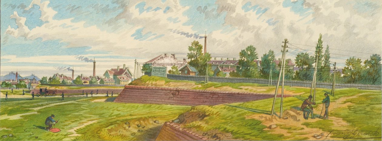 De Lerchenfelder Linie in Wenen door Franz Gerasch