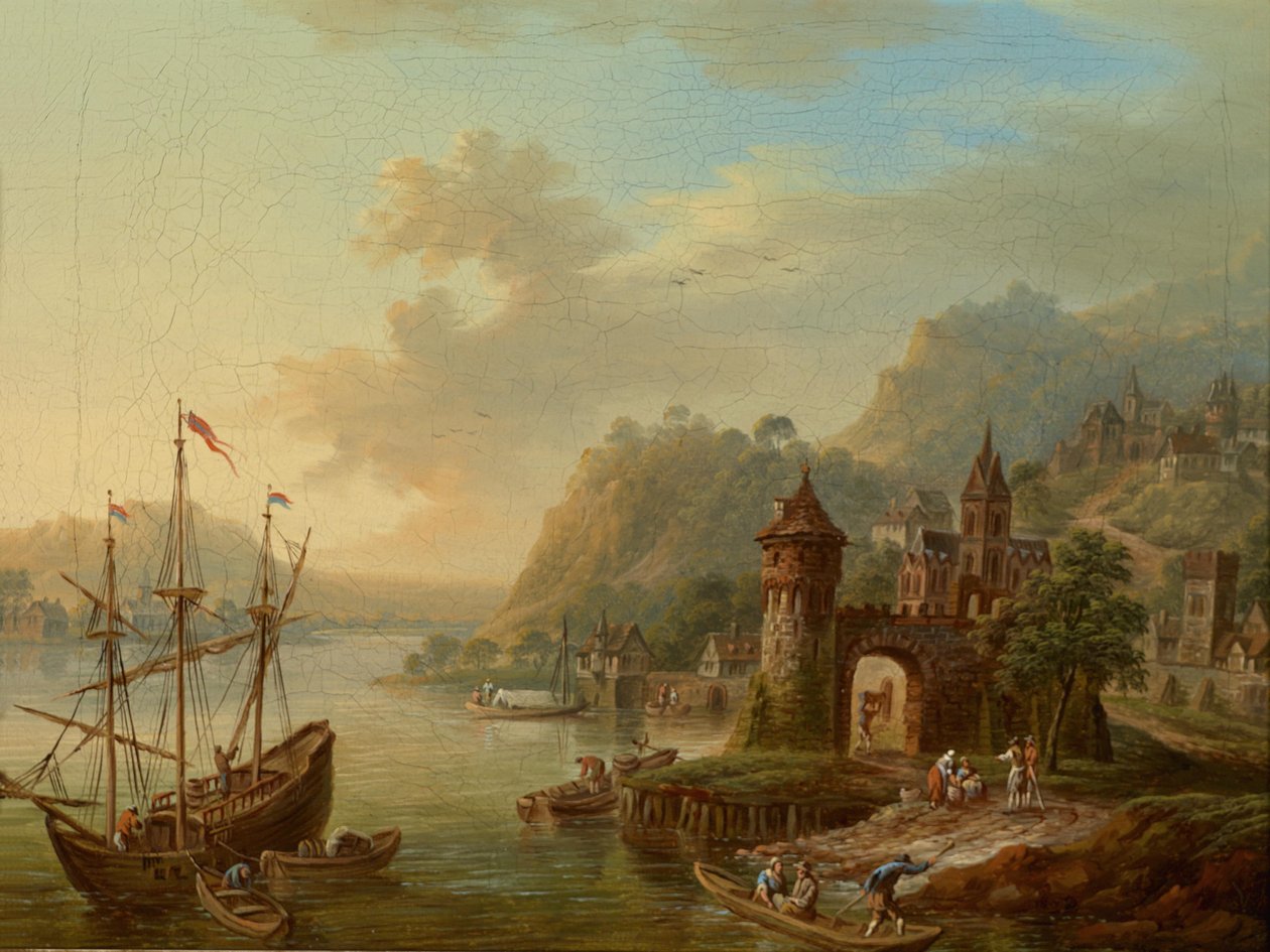 Een Rijnlandschap door Franz Hochecker