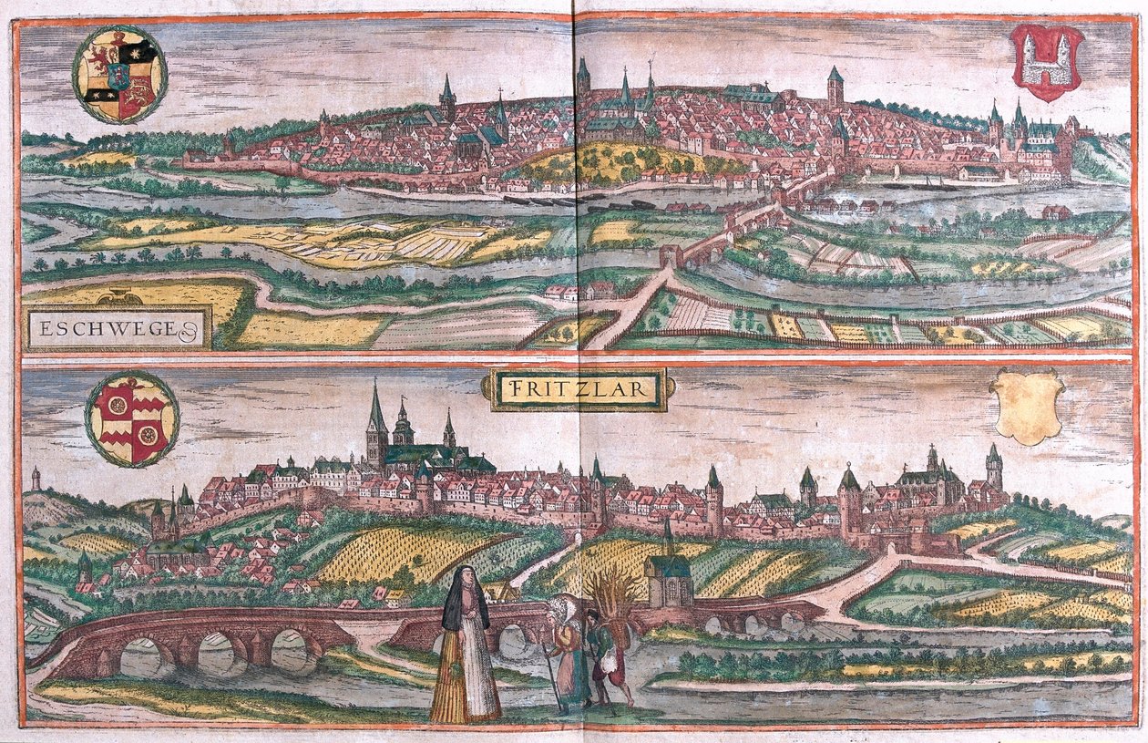 Eschwege en Fritzlar, Duitsland door Franz Hogenberg