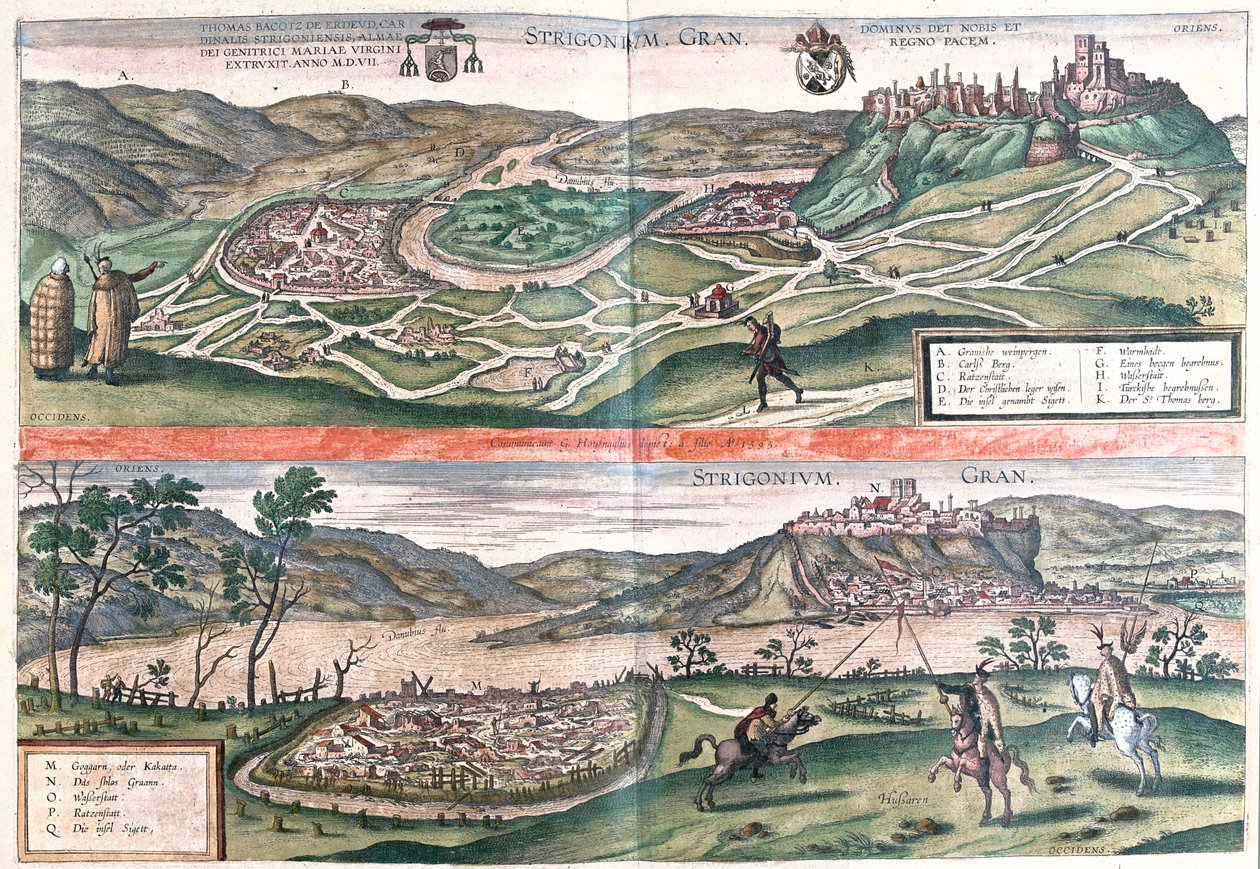 Esztergom, Hongarije door Franz Hogenberg