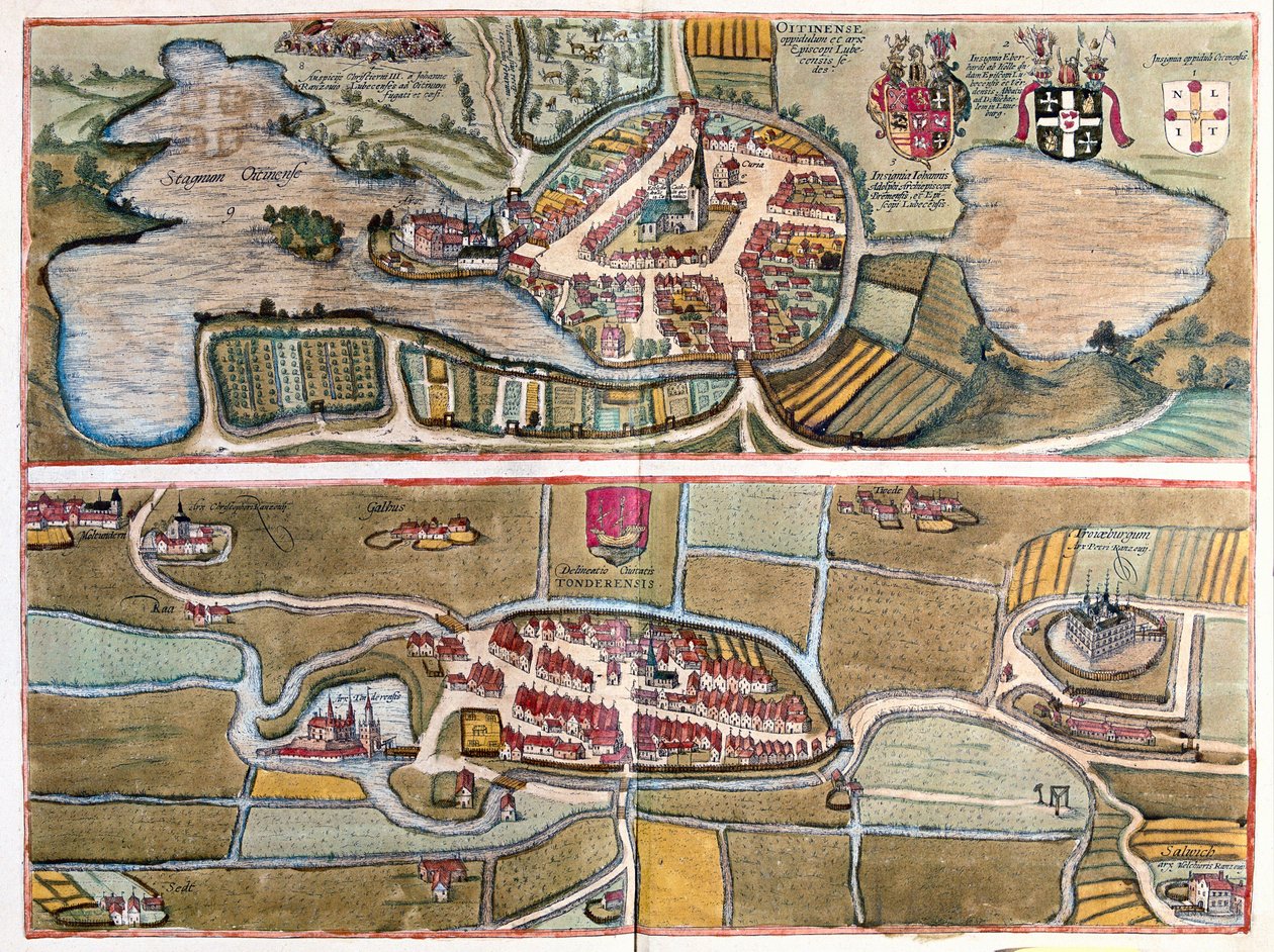 Eutin, Duitsland en Tonder, Denemarken door Franz Hogenberg