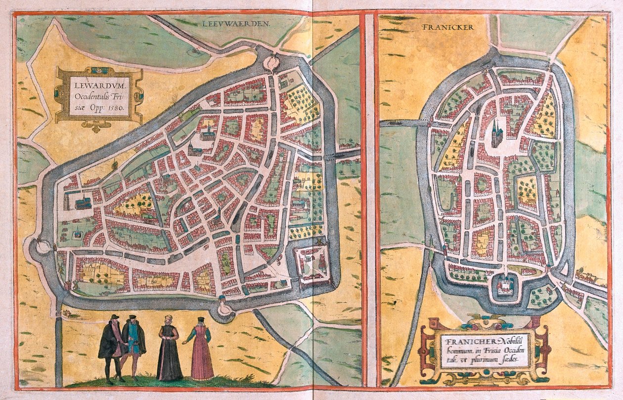 Franeker, Nederland (gravure) door Franz Hogenberg